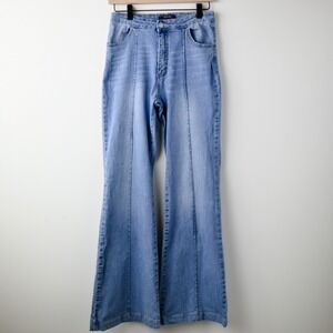 Denim by Jealous Tomato Flare Jeans JUNIORS L Bell Bottom Y2K Boho Indie Sleaze